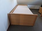 Beukenhouten Hülsta bed met verstelbare Auping spiraalbodem, Huis en Inrichting, Ophalen, 90 cm, Eenpersoons, Beige