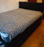 Bed, matras, bodem, Gebruikt, Zwart, Tweepersoons, 200 cm