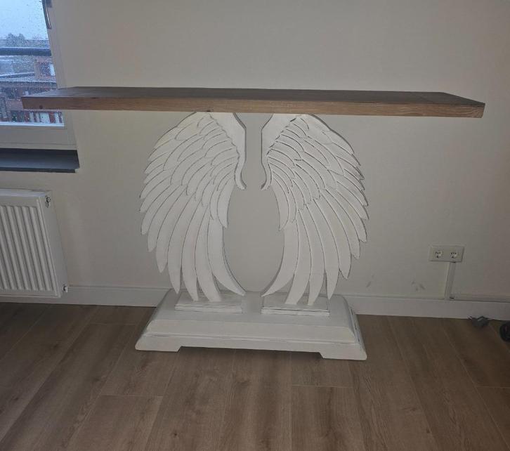 Mooie houten balie / sidetable - uniek design, Huis en Inrichting, Tafels | Sidetables, Gebruikt, 25 tot 50 cm, 100 tot 150 cm