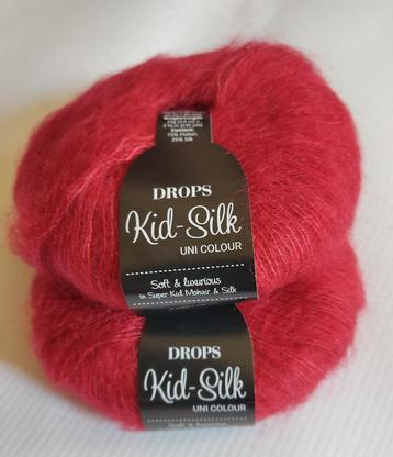 Drops Kid Silk Mohair Rood 2x Nieuw! beschikbaar voor biedingen