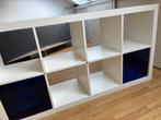 Kallax Ikea kast 8 vakken incl 2 blauwe bakken, Ophalen, Gebruikt, Minder dan 150 cm, Minder dan 100 cm