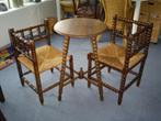 Antieke bobbin hoekstoelen en tafeltje, Ophalen of Verzenden