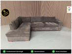 GRATIS LEVERING Ribstof Hoekbank Antraciet 285x200 GEREINIGD