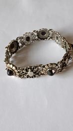 Oude zilveren armband met Granaat, Sieraden, Tassen en Uiterlijk, Antieke sieraden, Verzenden, Zilver, Armband, Met edelsteen