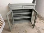Mooie grijs/groenige servies/vitrine kast, Huis en Inrichting, Kasten | Roldeurkasten en Archiefkasten, Ophalen, Gebruikt, 100 tot 150 cm