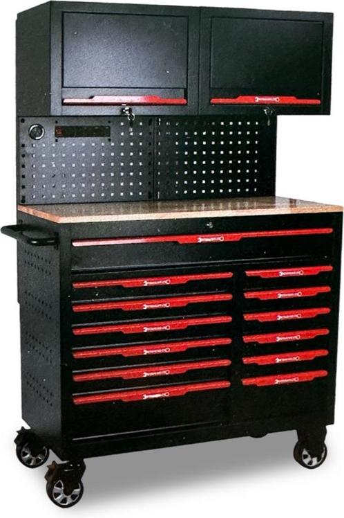 Gereedschapwagen / met achterwand/Stahlwelt Germany STW222, Doe-het-zelf en Verbouw, Gereedschapskisten, Nieuw, Gevuld, Ophalen
