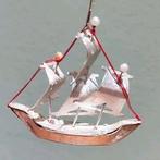 Antieke Kerstbal - Schip metaal, Ophalen of Verzenden, Gebruikt