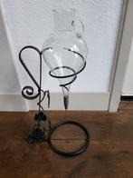Vintage Wijnschenker / Karaff met Metalen Houder, Ophalen of Verzenden