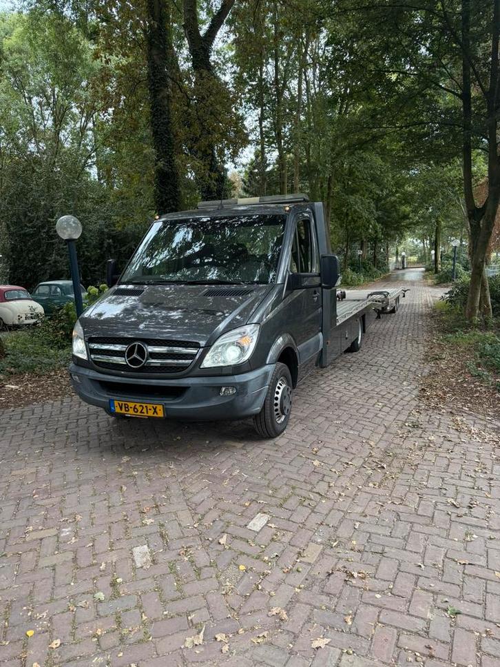 Mercedes-Benz Sprinter 519 Autotrandporter met aanhanger, Auto's, Bestelauto's, Bedrijf, Origineel Nederlands, Ophalen