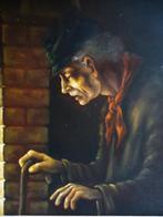 Schilderij Antiek Olie op doek Gesigneerd 95x75 👀😍🤗🎁👌, Ophalen of Verzenden