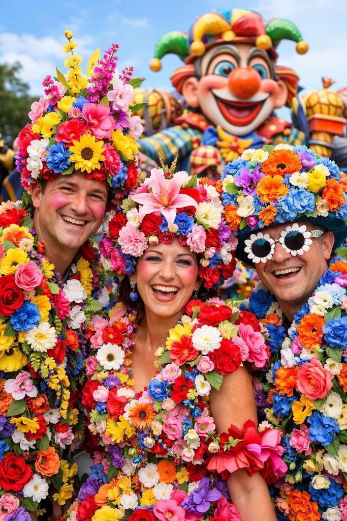 Kunstbloemen nieuw- decoratie - carnaval- bloemenkrans, Huis en Inrichting, Woonaccessoires | Kunstplanten en Kunstbloemen, Nieuw