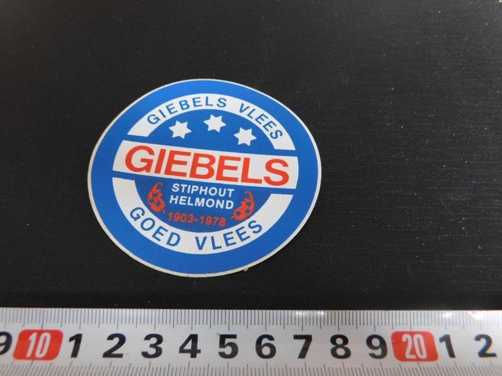 sticker Helmond Stiphout  GIEBELS Goed Vlees, Verzamelen, Stickers, Zo goed als nieuw, Ophalen