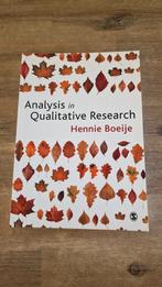 Analysis in Qualitative Research - Hennie Boeije, Boeken, Ophalen of Verzenden, Zo goed als nieuw