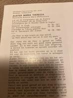 Zr Walboomers 1917 Cuijk 1983 Tilburg, Verzamelen, Bidprentjes en Rouwkaarten, Ophalen of Verzenden