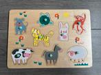 Hema houten puzzel, Kinderen en Baby's, Speelgoed | Kinderpuzzels, Ophalen of Verzenden, Zo goed als nieuw, Van hout, Minder dan 10 stukjes