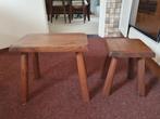 eiken bijzettafels krukjes (2x), gratis, Huis en Inrichting, Tafels | Bijzettafels, Minder dan 45 cm, Minder dan 55 cm, Gebruikt