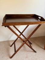 Vintage Houten Bijzettafel, Ophalen, Gebruikt, Minder dan 50 cm, Tafelblad