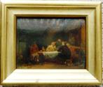 Taverne - Charles Rochussen [CR] [1814-1894]- eikenpaneel, Antiek en Kunst, Kunst | Schilderijen | Klassiek, Ophalen of Verzenden