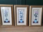 3 brocante schilderijen in goudkleurige lijst, Antiek en Kunst, Kunst | Schilderijen | Klassiek, Ophalen of Verzenden
