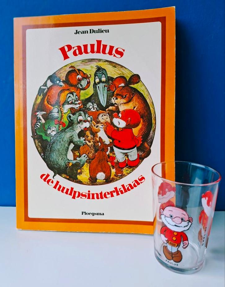 Paulus De Boskabouter/ De Hulpsinterklaas + glas, Verzamelen, Stripfiguren, Gebruikt, Boek of Spel, Ophalen of Verzenden