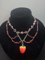 Aardbei Ketting - handgemaakt, Overige materialen, Verstelbaar, 3845gh, Starjewelleryshop@hotmail.com