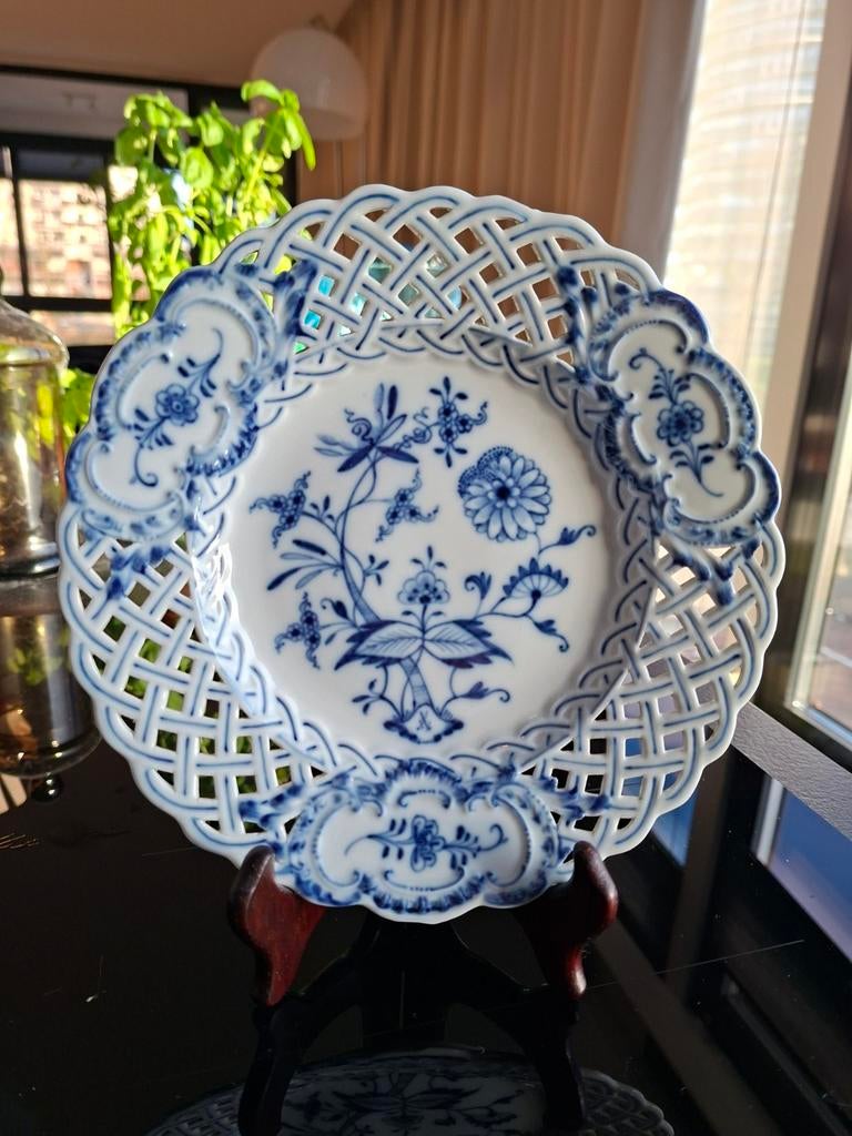 Antiek Meissen Porselein Bord Zwiebelmuster, Antiek en Kunst, Antiek | Porselein, Ophalen of Verzenden
