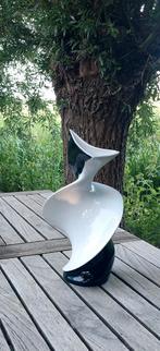 Vintage Design Twisted SC3 ITALY Zwart Witte Vaas Gedraa, Ophalen of Verzenden