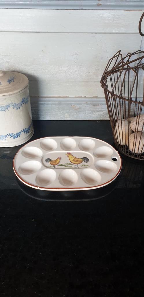 Vintage eierschaaltje met haan motief, Huis en Inrichting, Keuken | Keukenbenodigdheden, Gebruikt, Ophalen of Verzenden