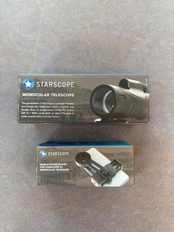 Starscope Monocular + Telefoon Mount - Nieuw, Audio, Tv en Foto, Optische apparatuur | Verrekijkers, Nieuw, Overige typen, 20x of meer