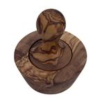 Vijzel met brede stamper Ø 12 cm knoflookvijzel olijfhout, Huis en Inrichting, Ophalen