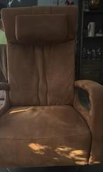 Luxe Relaxstoel Suède Leer - Draadloos & Verstelbaar, Huis en Inrichting, Fauteuils, Ophalen of Verzenden, Zo goed als nieuw, Leer