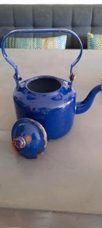 Blauw emaille theepot, Ophalen of Verzenden