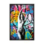 Graffiti stencil schilderij erotische vrouw, Antiek en Kunst, Kunst | Schilderijen | Abstract, Ophalen
