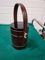 Ijsemmer vintage retro bruin bekleed, Verzamelen, Retro, Ophalen of Verzenden
