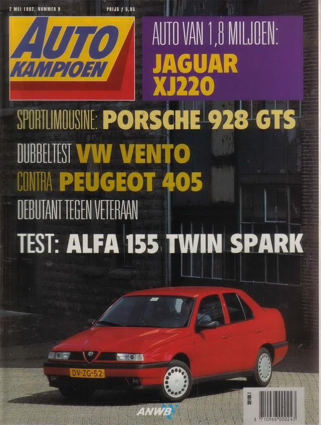 Autokampioen 9 1992 : Porsche 928 GTS - Jaguar XJ220 - Alfa, Ophalen of Verzenden, Gelezen, Algemeen