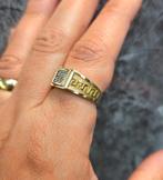 Mooie 14k massief Gouden heren ring, 20 of groter, Heer, Ophalen of Verzenden, Zo goed als nieuw