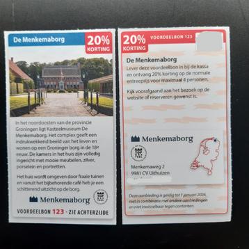 De Menkemaborg 20% korting.
 beschikbaar voor biedingen