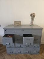 Vintage stalen ladekast uit leger met 12 lades en 1 klep, Ophalen