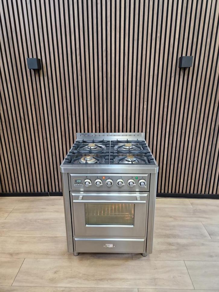 Luxe rvs Boretti Majestic Fornuis 70 cm (Gratis bezorgen), Witgoed en Apparatuur, Fornuizen, Zo goed als nieuw, Vrijstaand, Gas