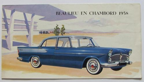 Folder Simca Beaulieu en Chambord uit 1958, Boeken, Auto's | Folders en Tijdschriften, Gelezen, Overige merken, Verzenden