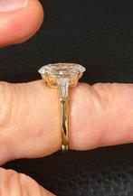 Geel gouden ring met diamanten 4 caraat met IGI certificaat!, Nieuw, Ophalen of Verzenden, 17 tot 18, Met edelsteen