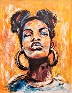 Brutale meid (Ibrahim Sesay Jr), Antiek en Kunst, Kunst | Schilderijen | Modern, Ophalen of Verzenden