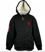 Zwart US Polo Assn hooded sweatvest maat 122 *NieuW* k, US Polo Assn., Trui of Vest, Nieuw, Ophalen of Verzenden