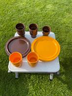 Retro Melamine Servies Set, Caravans en Kamperen, Ophalen of Verzenden, Gebruikt