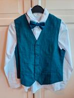 Feestkleding jongens:Witte blouse + gilet + strik maat 152, H&M, Ophalen of Verzenden, Zo goed als nieuw, Setje