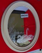 OVALE SPIEGEL MET ZWANEN * Nieuwstaat *, Minder dan 50 cm, Verzenden, Zo goed als nieuw, Minder dan 100 cm