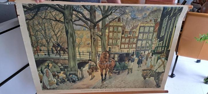 Schoolplaten, Antiek en Kunst, Antiek | Schoolplaten, Geschiedenis, Ophalen