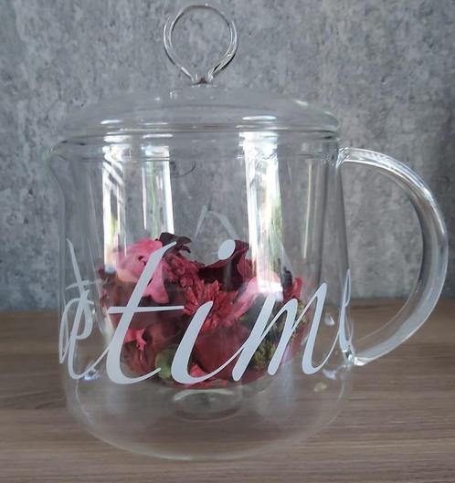 Siertheepot van glas, Huis en Inrichting, Woonaccessoires | Stolpen, Zo goed als nieuw, Ophalen of Verzenden