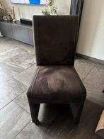 Eetkamer stoelen donker bruin met wieltjes, Huis en Inrichting, Stoelen, Ophalen, Gebruikt, Bruin, Vijf, Zes of meer stoelen