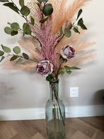 Prachtige vaas incl zijde bloemen, Ophalen, Overige kleuren, 75 cm of meer, Glas